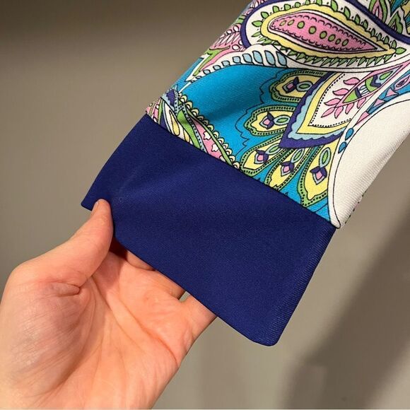 Donna Morgan Multicolor Paisley Print long sleeve Dress size 4 - Picture 5 of 14